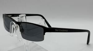 Tru Trussardi TR12716 Black Rectangular Sunglasses Titanium 53-19